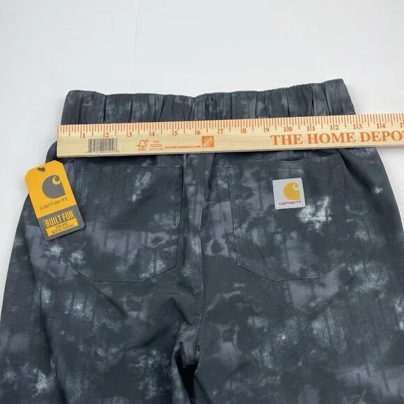Carhartt Shorts Boys M 10 12 Black Tie-Dye Flat Front Elastic Waist APP1859 - Picture 8 of 9